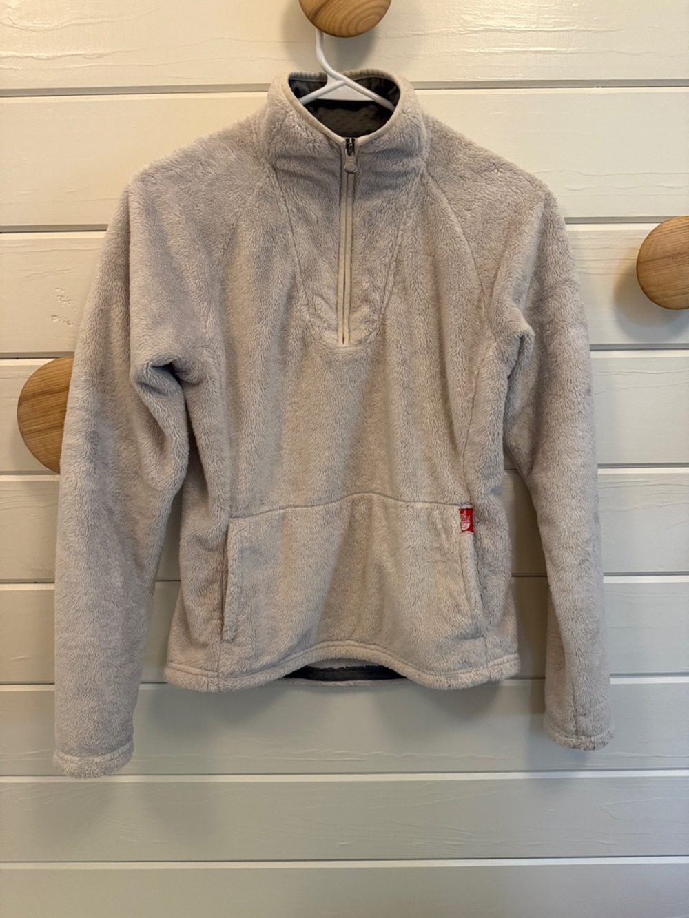 The North Face Cream/Oatmeal Half-Zip Textured Fleece Pullover  Ultra-soft